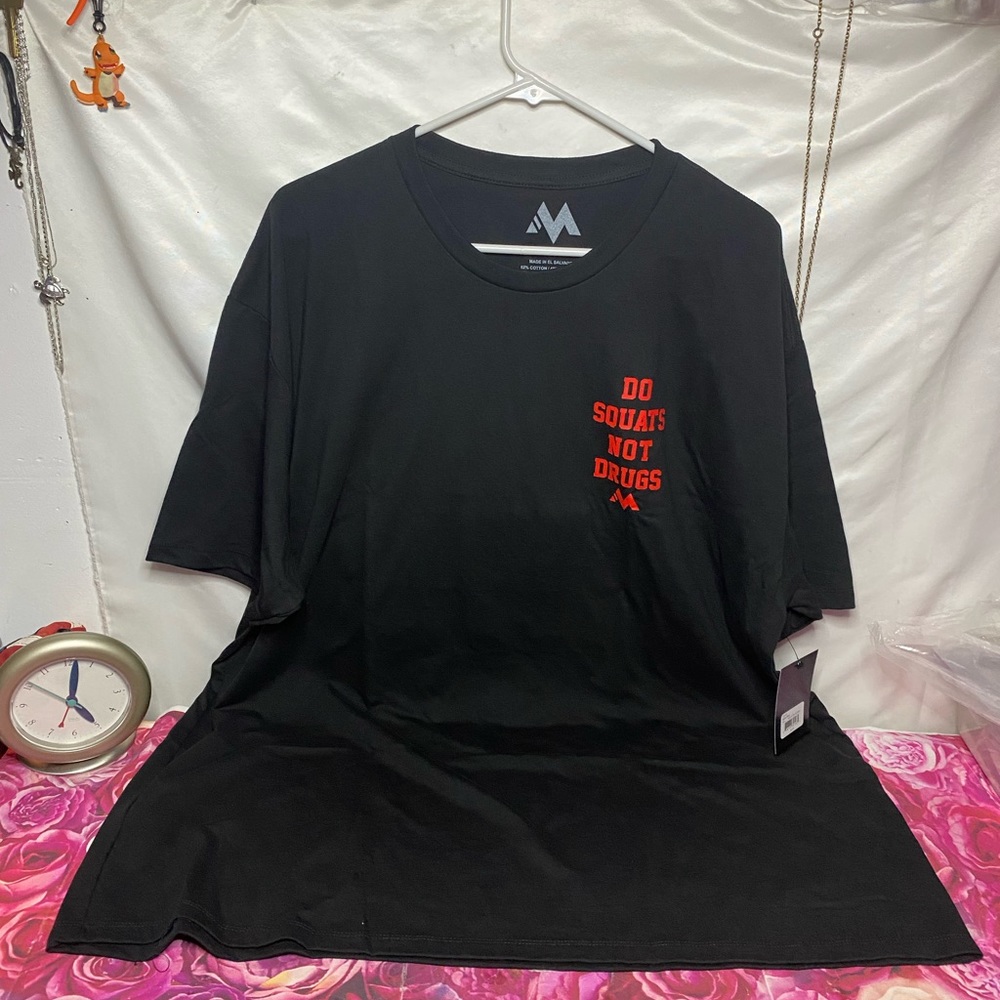 Mens 3XL mentality do squats not drugs shirt